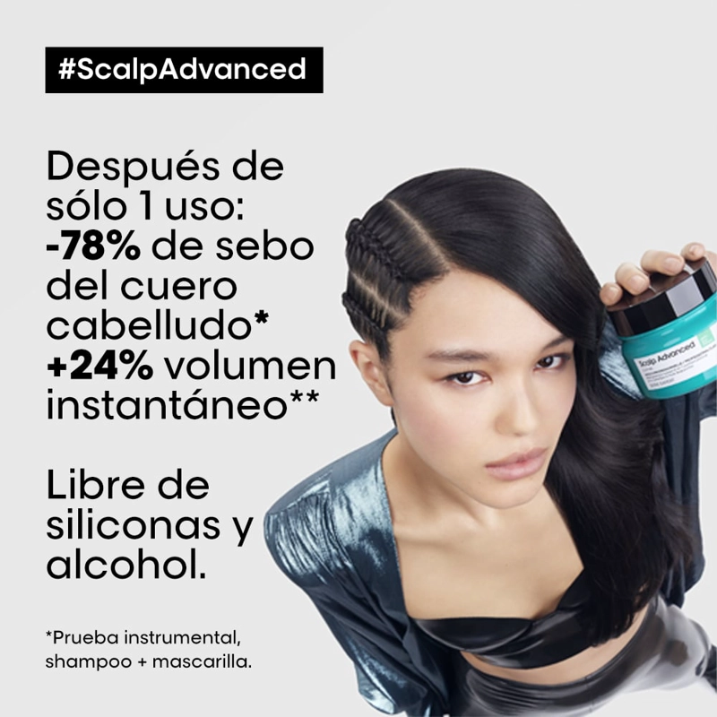 SHAMPOO EN GEL QUE PURIFICA EL CUERO CABELLUDO Y LA FIBRA DE RESIDUOS, SUDOR Y GRASA PARA UNA SENSACIÓN MÁS FRESCA Y LIMPIA SCALP ADVANCED ANTI-OILINESS 500 ML - 3