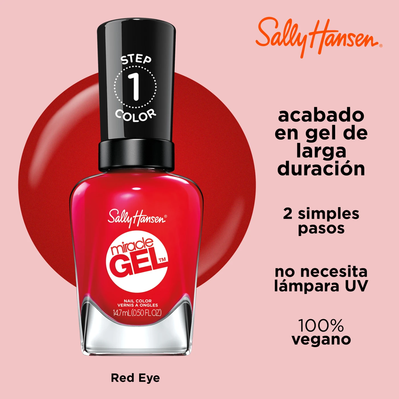 ESMALTE SALLY HANSEN 99350170067 14.7 ML MIRACLE GEL RED EYE - 4