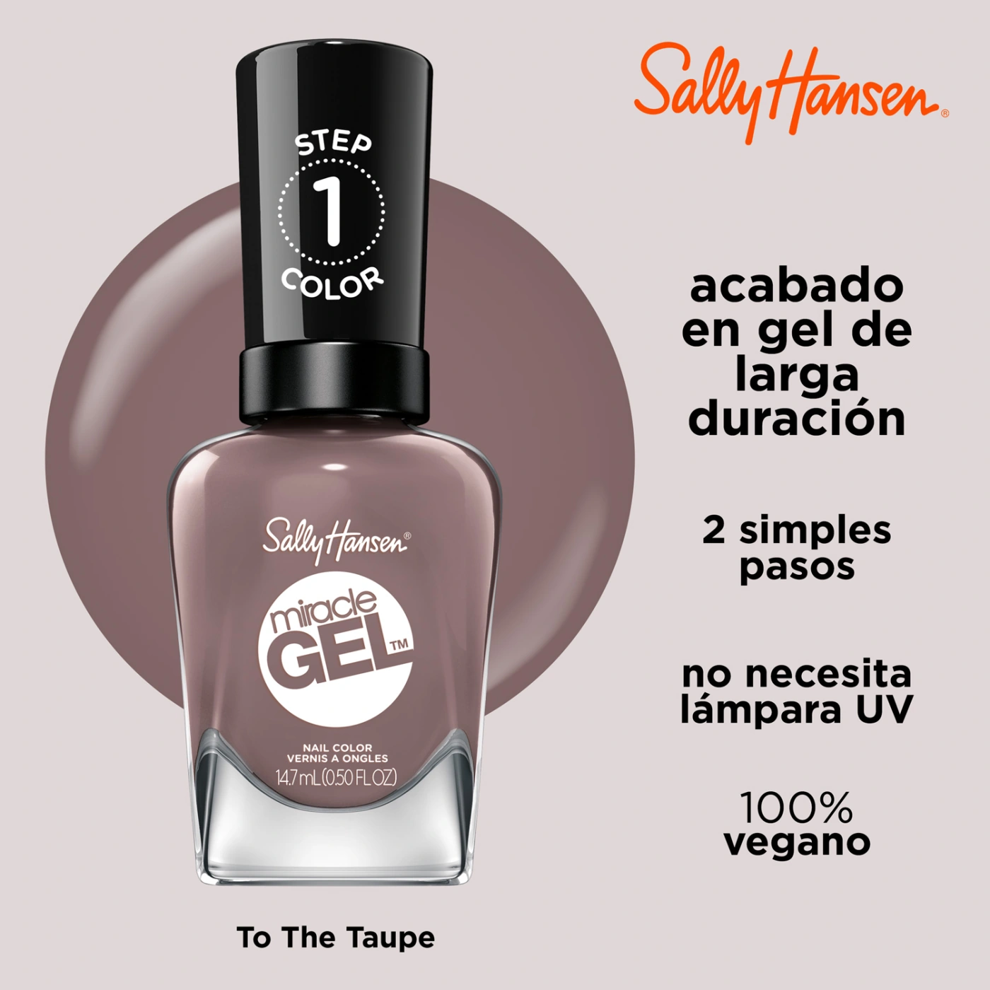 ESMALTE SALLY HANSEN 99350169996 14.7 ML MIRACLE GEL TO THE TAUPE - 4