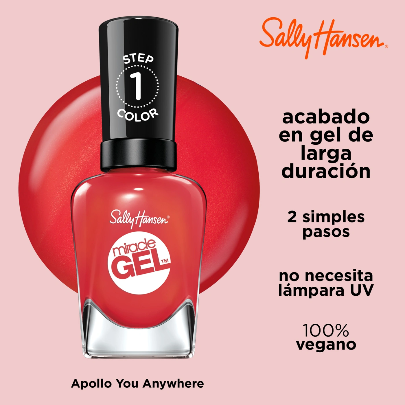 ESMALTE SALLY HANSEN 99350170011 14.7 ML MIRACLE GEL APOLLO YOU ANYWHERE - 4