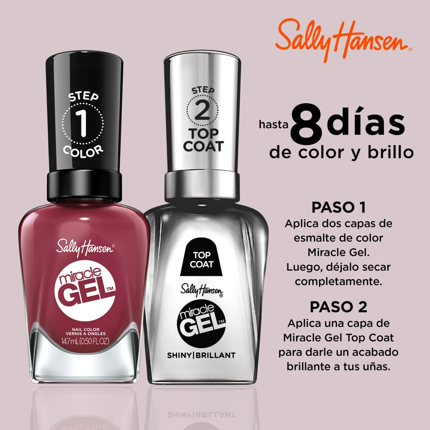 ESMALTE SALLY HANSEN 99350170074 14.7 ML MIRACLE GEL BEET. PRAY. LOVE - 5