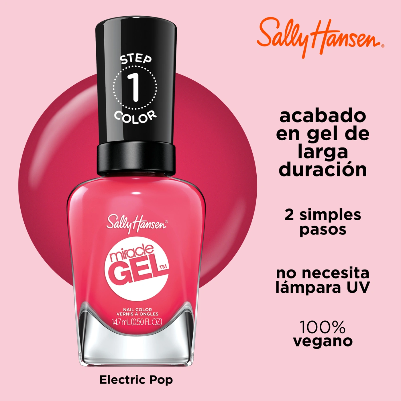 ESMALTE SALLY HANSEN 99350170021 14.7 ML MIRACLE GEL ELECTRIC POP - 4