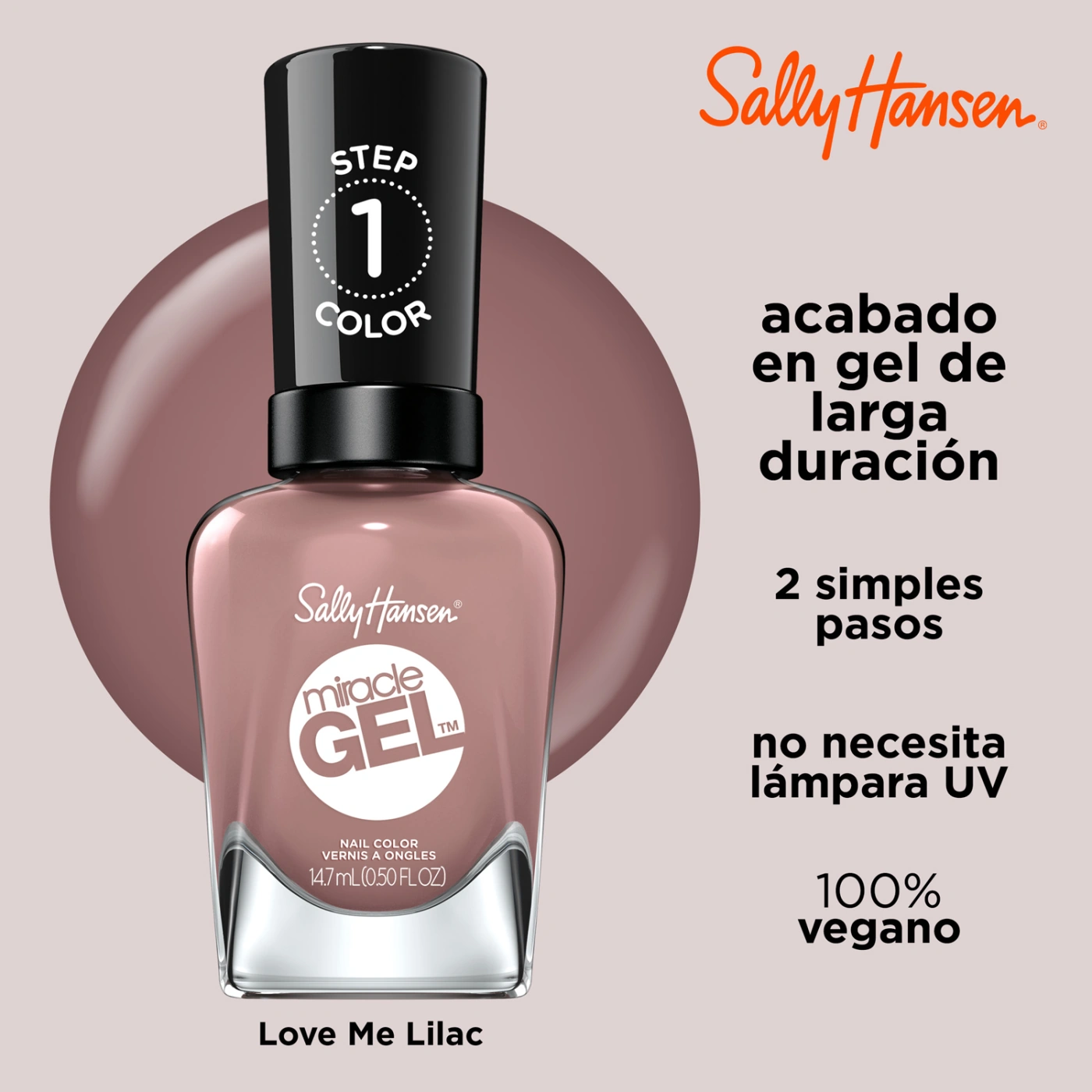ESMALTE SALLY HANSEN 99350170073 14.7 ML MIRACLE GEL LOVE ME LILAC - 4