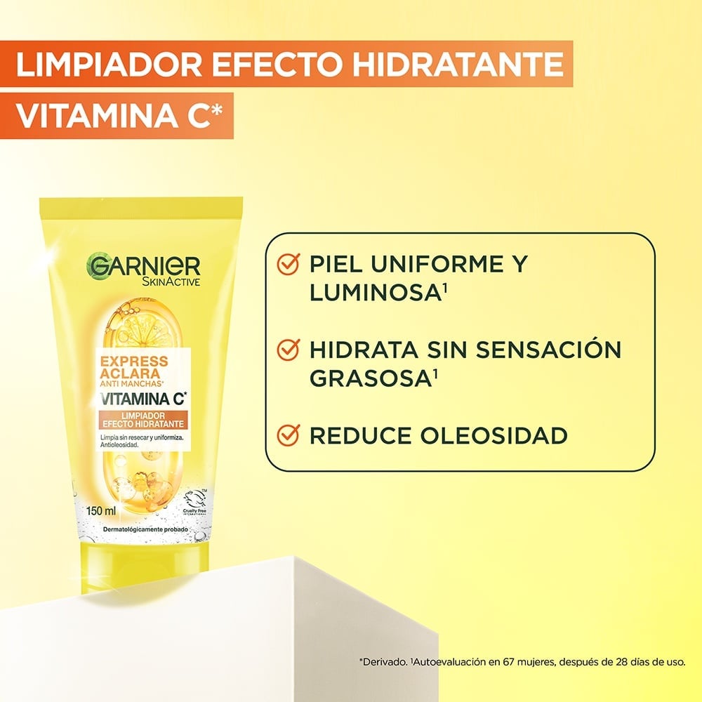 GEL FACIAL GARNIER EXPRESS ACLARA MATIFICANTE 150ML - 3