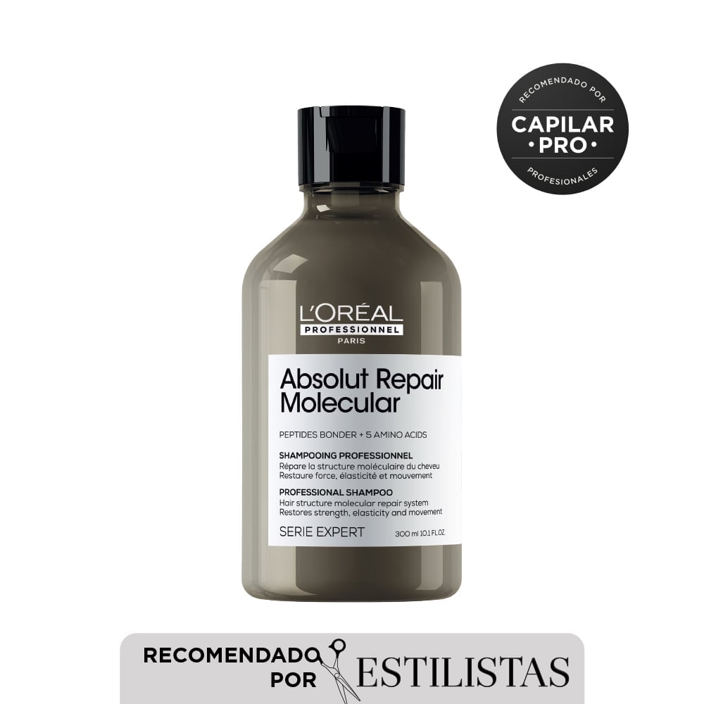 SHAMPOO REPARADOR SIN SULFATO ABSOLUT REPAIR MOLECULAR PARA CABELLO MUY DAÑADO LOREAL PROFESSIONNEL 300 ML - 1