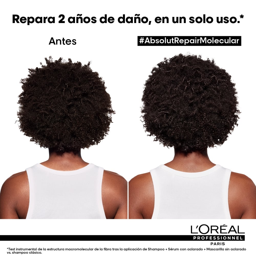SHAMPOO REPARADOR SIN SULFATO ABSOLUT REPAIR MOLECULAR PARA CABELLO MUY DAÑADO LOREAL PROFESSIONNEL 300 ML - 2