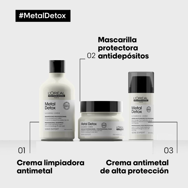 SHAMPOO NEUTRALIZANTE DE METALES METAL DETOX PARA TODO TIPO DE CABELLO LOREAL PROFESSIONNEL 500ML - 6