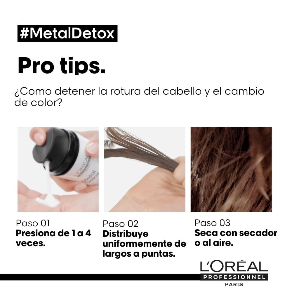 TERMOPROTECTOR EN CREMA PARA PEINAR METAL DETOX PARA TODO TIPO DE CABELLO LOREAL PROFESSIONNEL  100ML - 7
