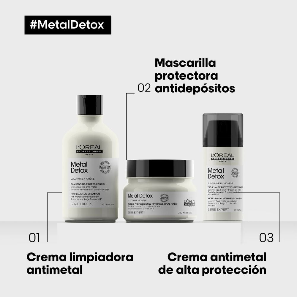 TERMOPROTECTOR EN CREMA PARA PEINAR METAL DETOX PARA TODO TIPO DE CABELLO LOREAL PROFESSIONNEL  100ML - 8