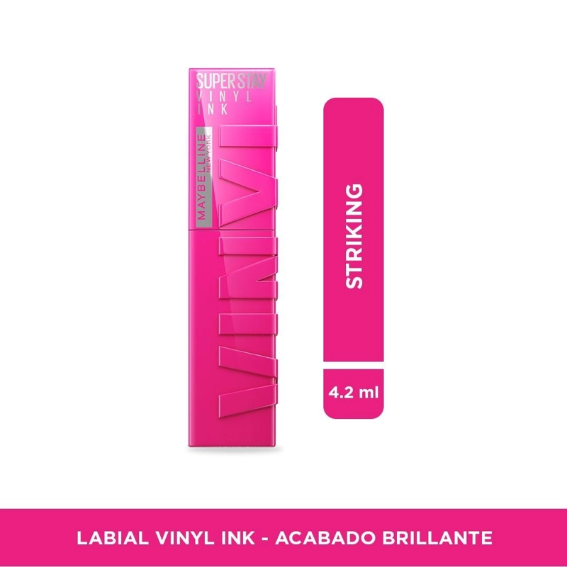 LABIAL MAYBELLINE VINYL INK PINK STRIKING - 1