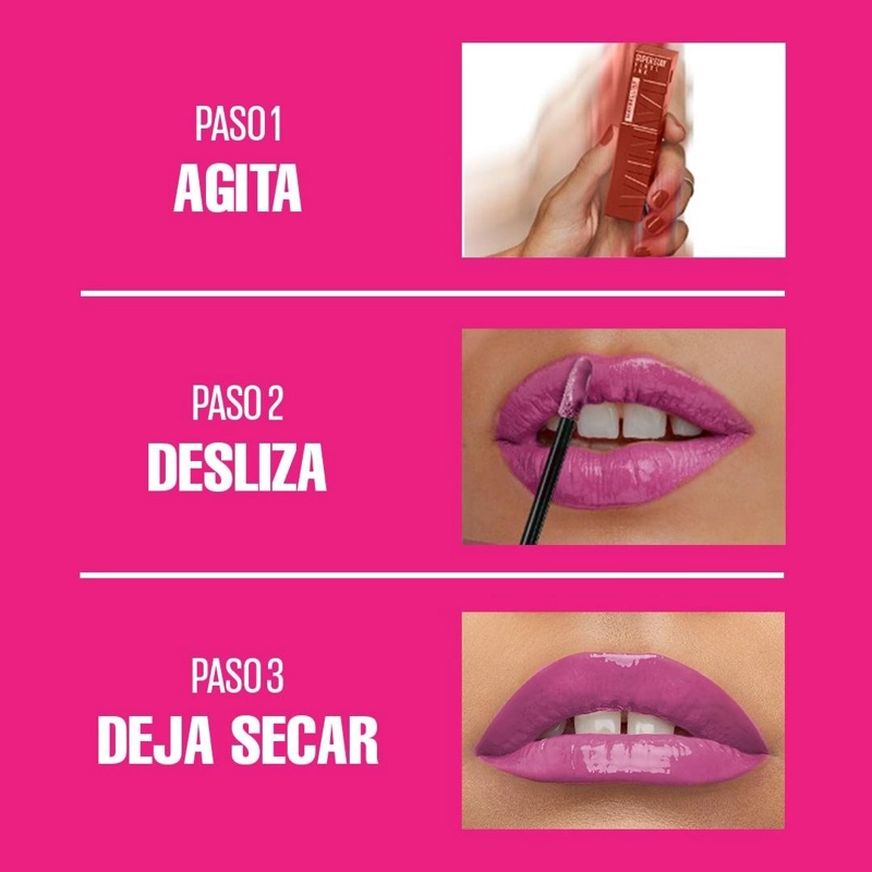 LABIAL MAYBELLINE VINYL INK PINK STRIKING - 4