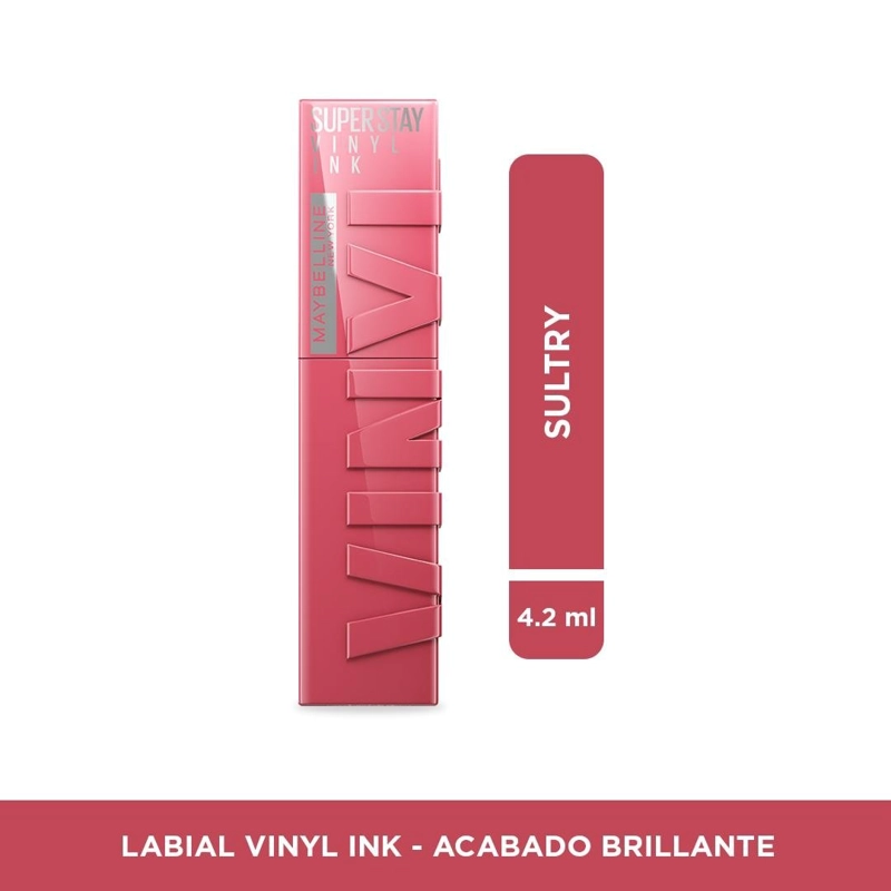 LABIAL MAYBELLINE VINYL INK PINK SULTRY - 1