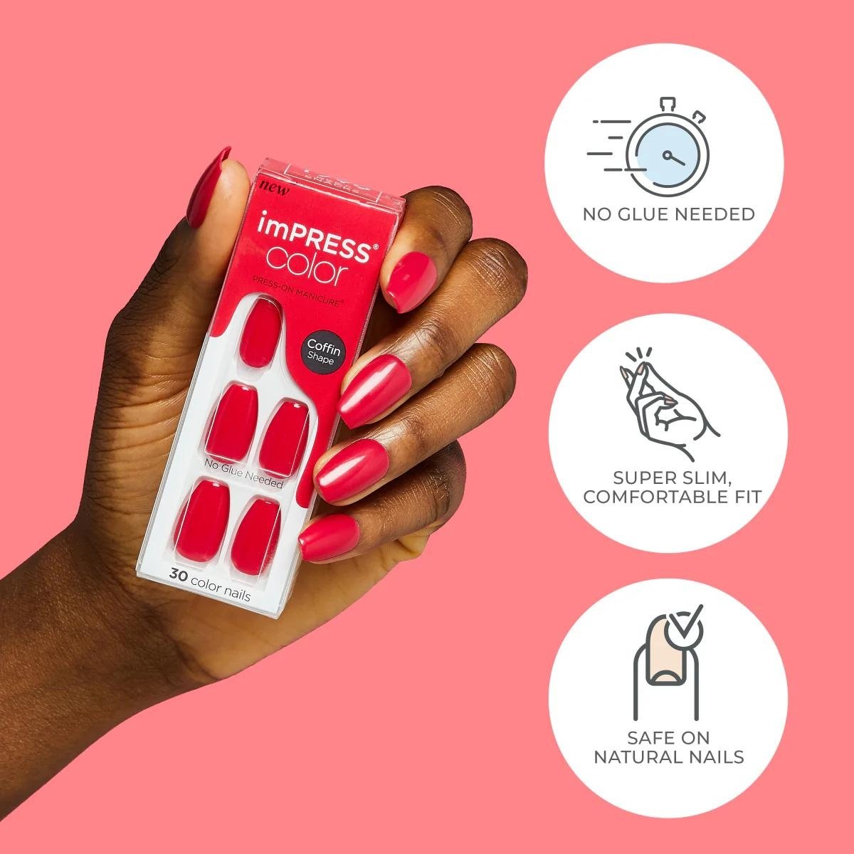 UÑAS POSTIZAS KISS 2013337026177 30 U PRESS-ON FROSTING - 7