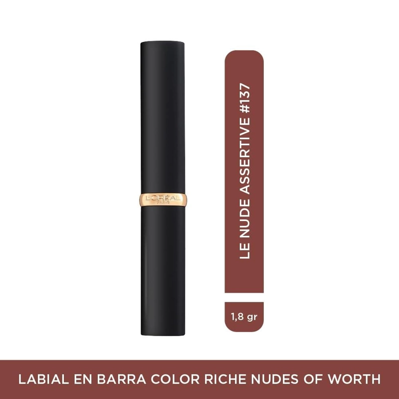 LABIAL LOREAL PARIS COLOUR RICHE NUDES OF WORTH ASSERTIVE #137 - 1