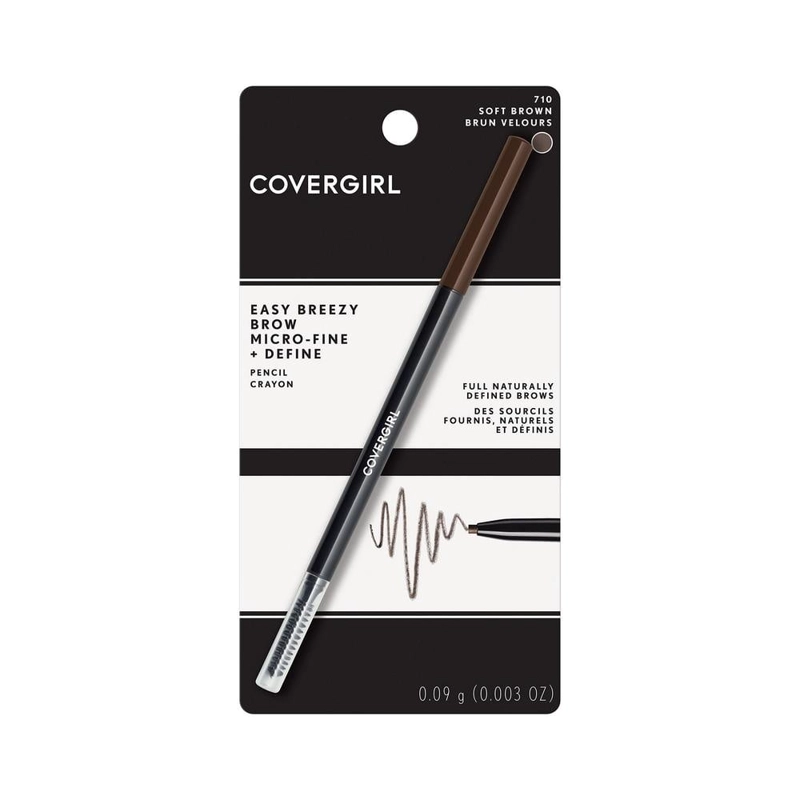 SET COVERGIRL BROW MICRO FINE FILL DEFINE BROW PENCIL SOFT BROWN 711 + BROW EASY BREEZY VOLUMINISNG BROW GEL CLEAR + NECESER DE REGALO - 3