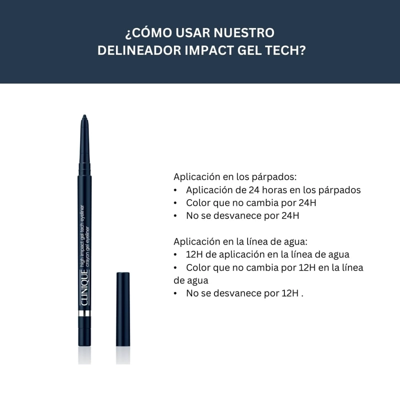 DELINEADOR DE OJOS CLINIQUE HIGH IMPACT GEL TECH EYELINER EN EL TONO DEEP DENIM - 2