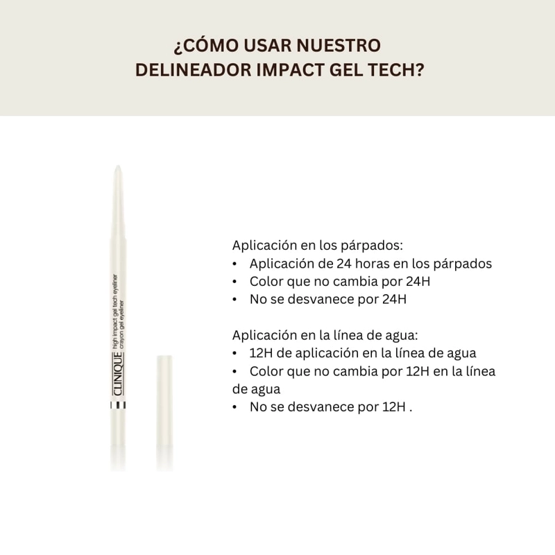 DELINEADOR DE OJOS CLINIQUE HIGH IMPACT GEL TECH EYELINER EN EL TONO BRIGHT WHITE - 2