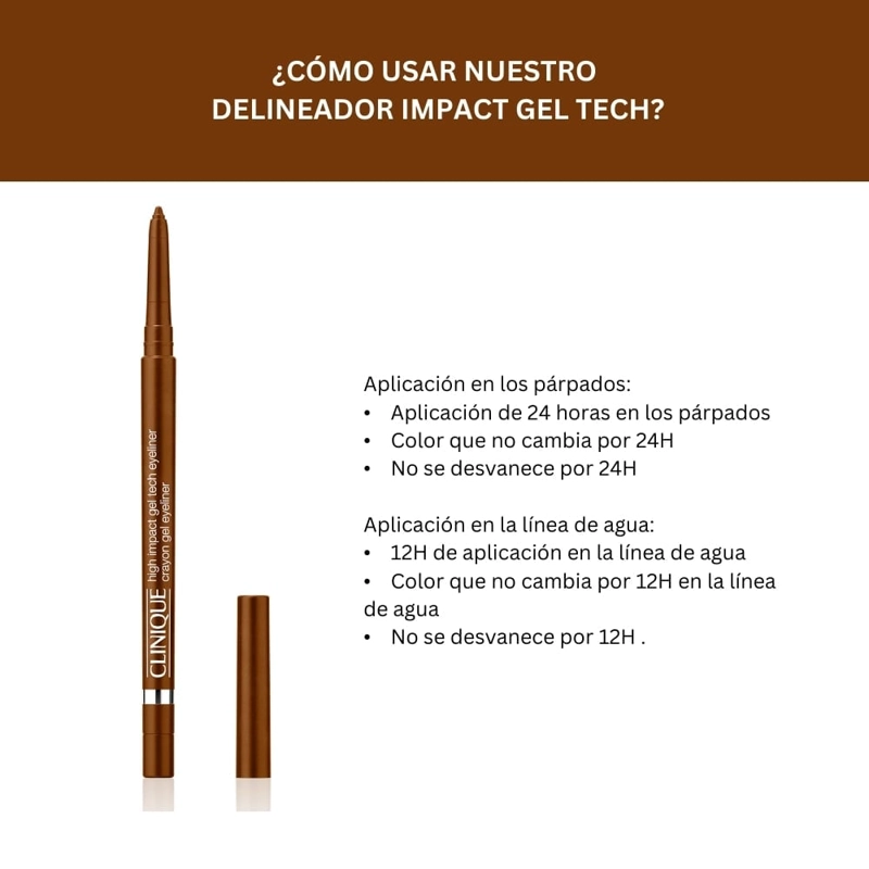 DELINEADOR DE OJOS CLINIQUE HIGH IMPACT GEL TECH EYELINER EN EL TONO BRONZE - 2