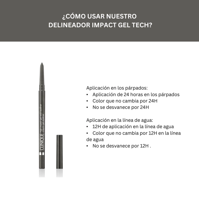 DELINEADOR DE OJOS CLINIQUE HIGH IMPACT GEL TECH EYELINER EN EL TONO POLISHED PEWTER - 2