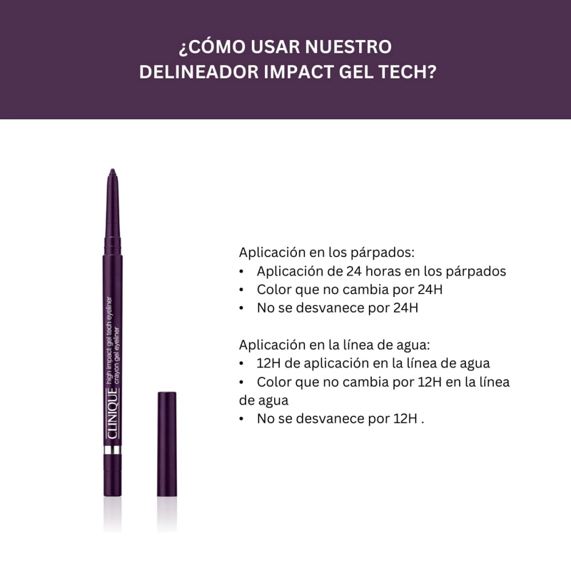DELINEADOR DE OJOS CLINIQUE HIGH IMPACT GEL TECH EYELINER EN EL TONO SPARKLING AMETHYST - 2