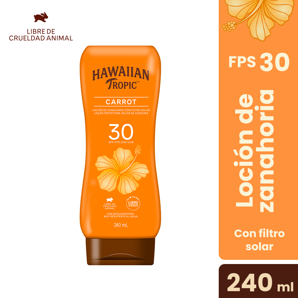 SET CORPORAL HAWAIIAN TROPIC SPF 30 LOCIÓN CARROT 240 ML + ACEITE BRONCEADOR 240 ML - 5