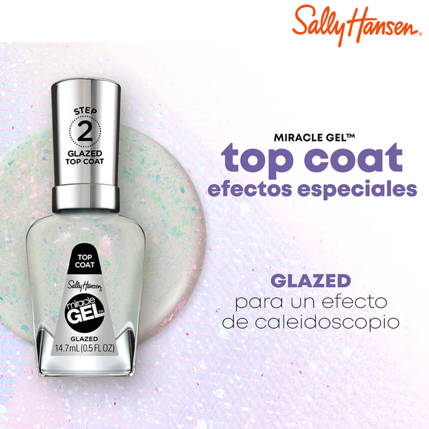 ESMALTE DE UÑAS SALLY HANSEN MIRACLE GEL TOP COAT GLAZED 14.7ML - 4