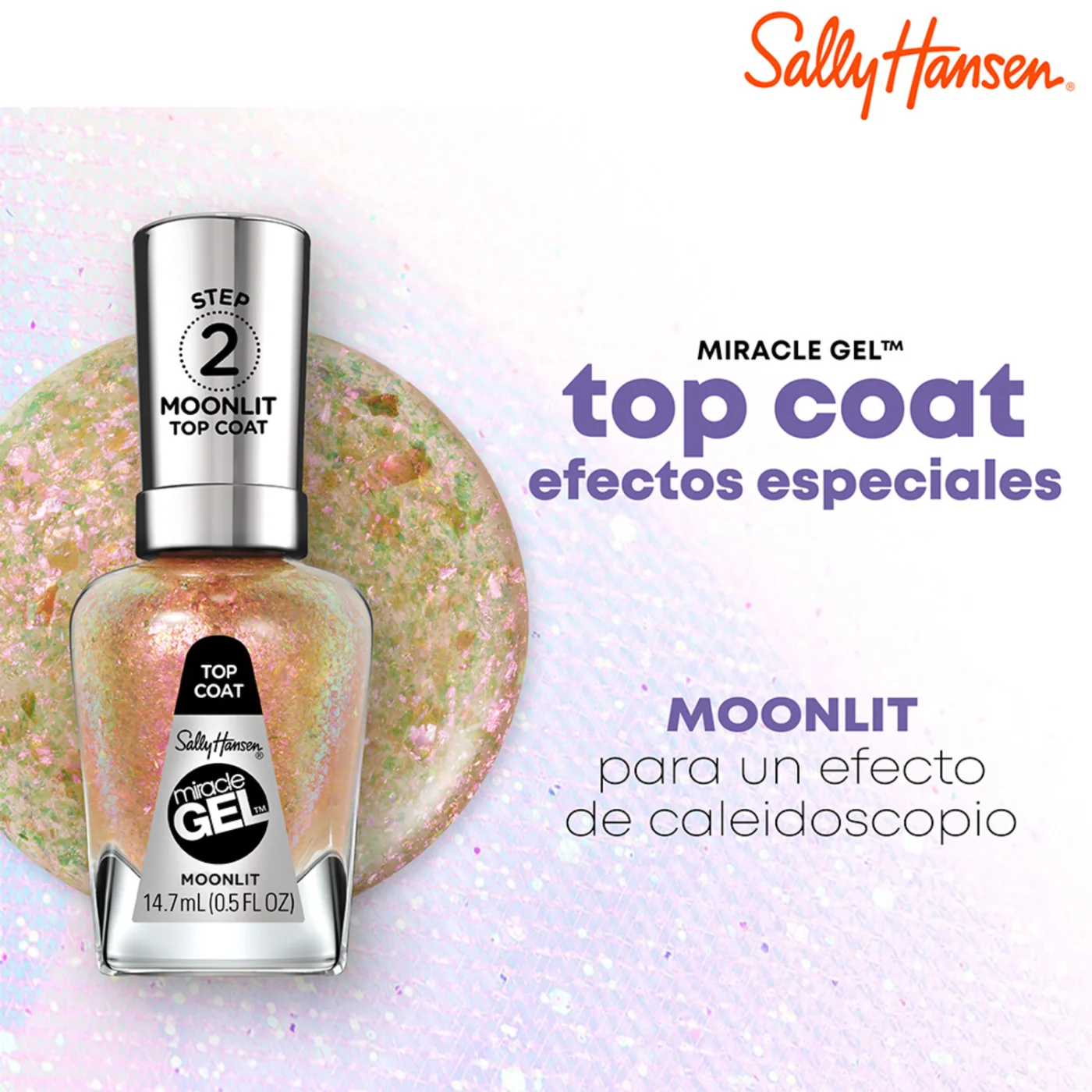 ESMALTE DE UÑAS SALLY HANSEN MIRACLE GEL TOP COAT MOONLIT 14.7ML - 4