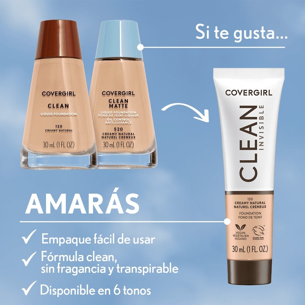 BASE COVERGIRL CLEAN INVISIBLE CREAMY NATURAL 120 - 5