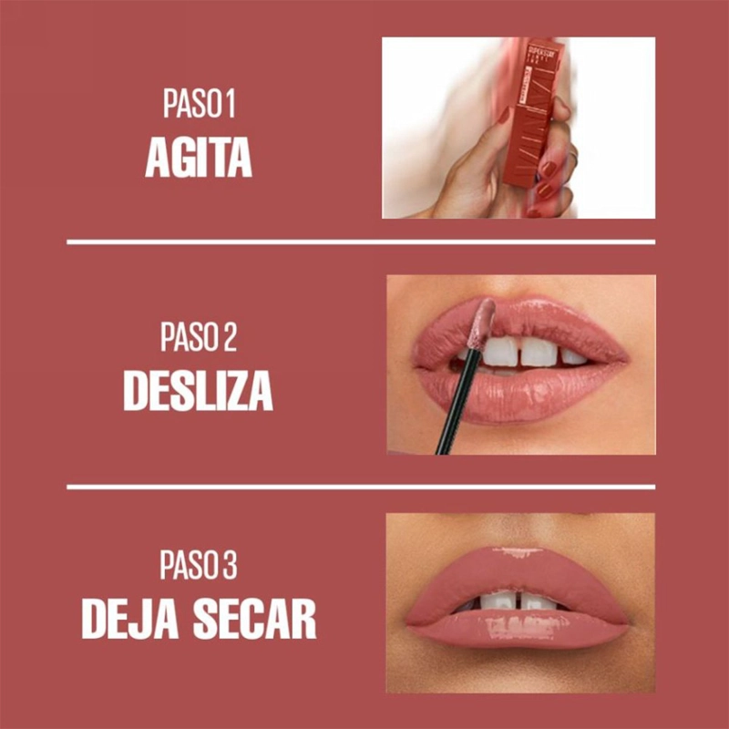SET MAQUILLAJE MAYBELLINE MÁSCARA DE PESTAÑAS FIREWORK + LABIAL VINYL - 6