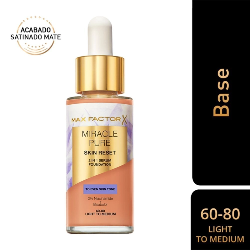 BASE MAX FACTOR MIRACLE PURE SKIN RESET SERUM LIGHT TO MEDIUM - 1