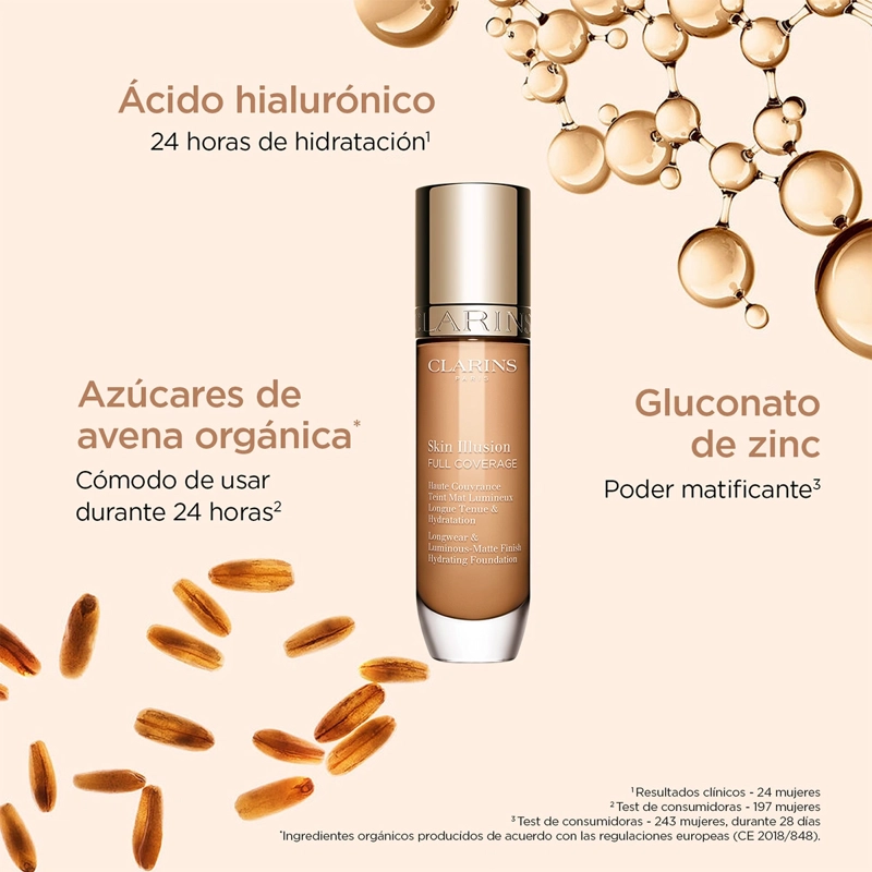 BASE DE MAQUILLAJE CLARINS SKIN ILLUSION FULL COVERAGE 108.5W - 3