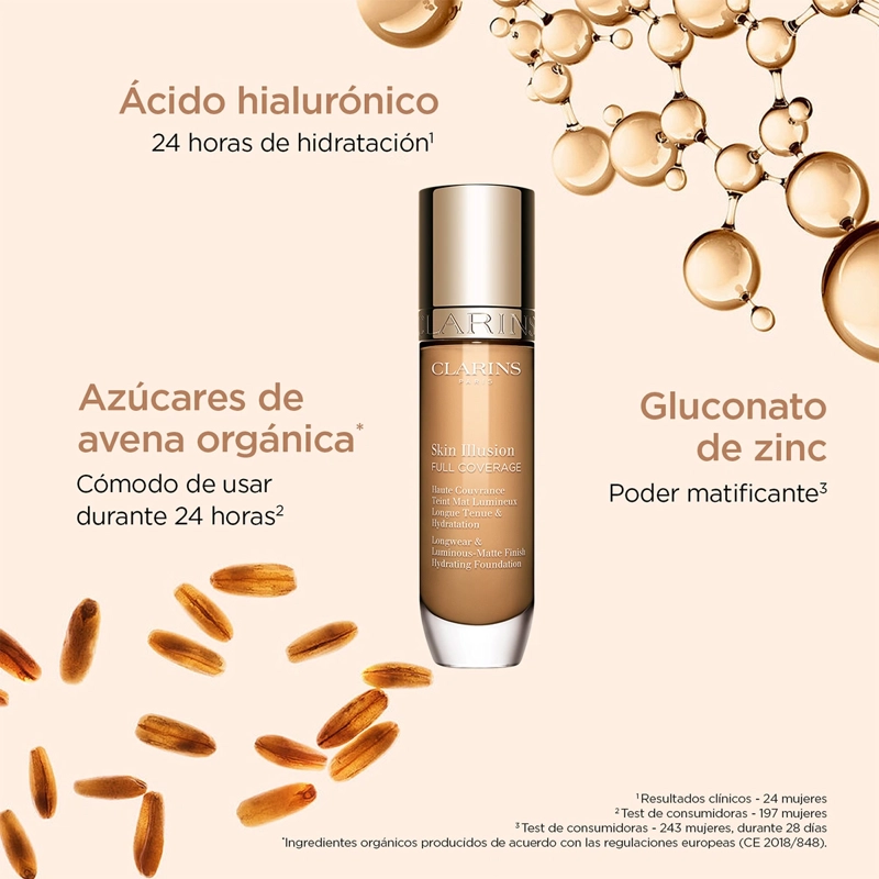BASE DE MAQUILLAJE CLARINS SKIN ILLUSION FULL COVERAGE 110.5W - 3