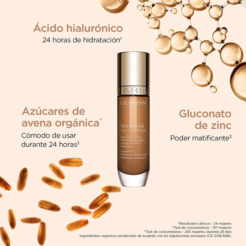 BASE DE MAQUILLAJE CLARINS SKIN ILLUSION FULL COVERAGE 116.5W - 3