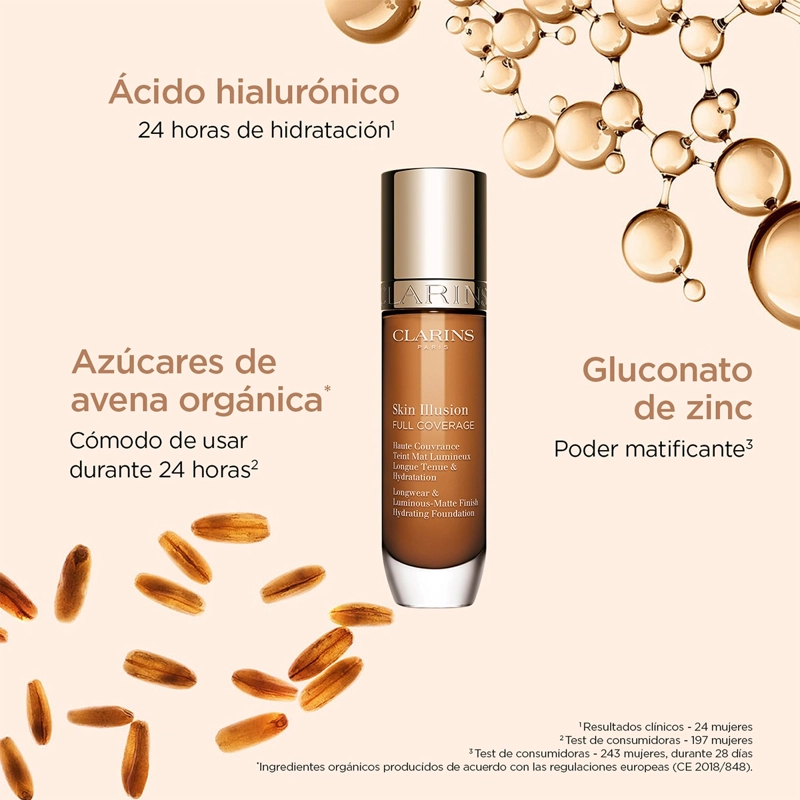 BASE DE MAQUILLAJE CLARINS SKIN ILLUSION FULL COVERAGE 117N - 3
