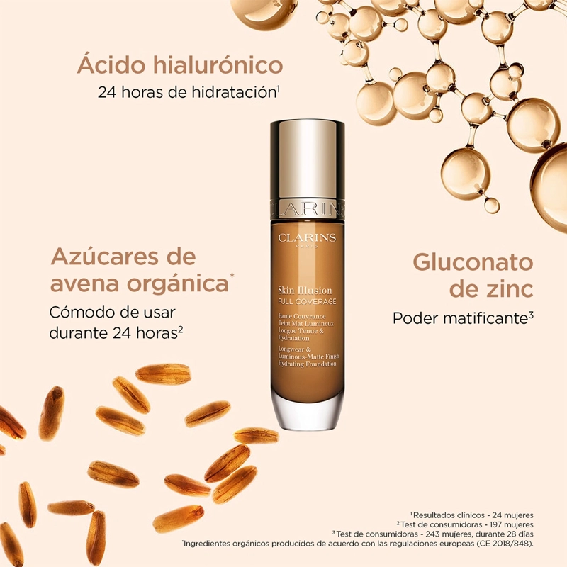 BASE DE MAQUILLAJE CLARINS SKIN ILUSSION FULL COVERAGE 114.5W - 3