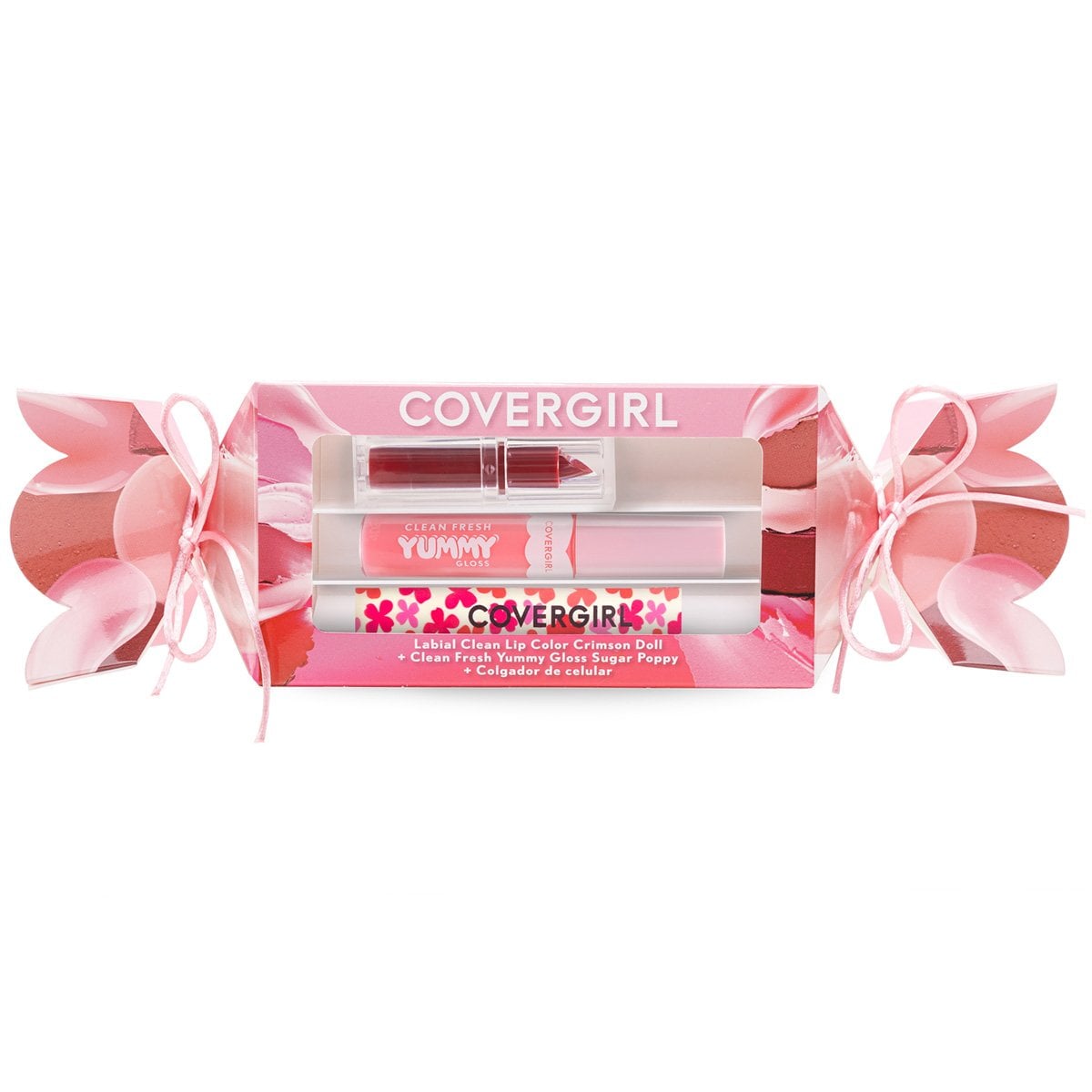 SET COVERGIRL LABIAL CLEAN LIP COLOR CRIMSON DOLL + YUMMY GLOSS SUGAR POPPY - 1