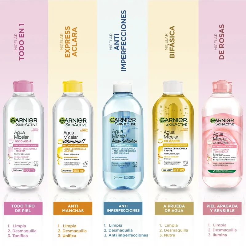 AGUA MICELAR ROSTRO GARNIER EXPRESS ACLARA 100ML - 9