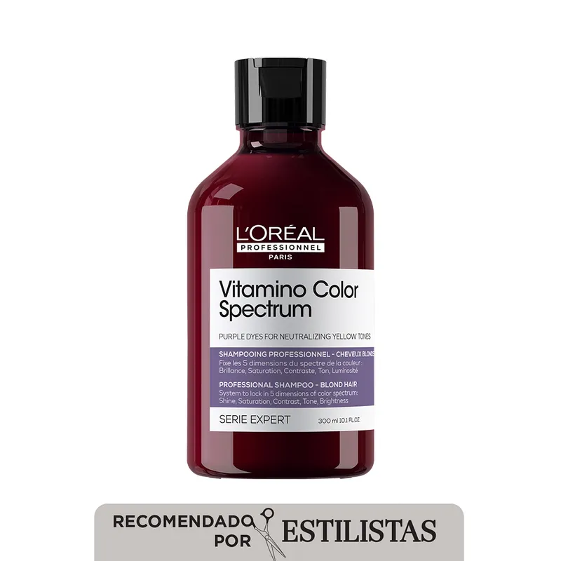 SHAMPOO LOREAL PROFESSIONNEL VITAMINO COLOR SPECTRUM MORADO PARA CABELLO RUBIO 300ML - 1