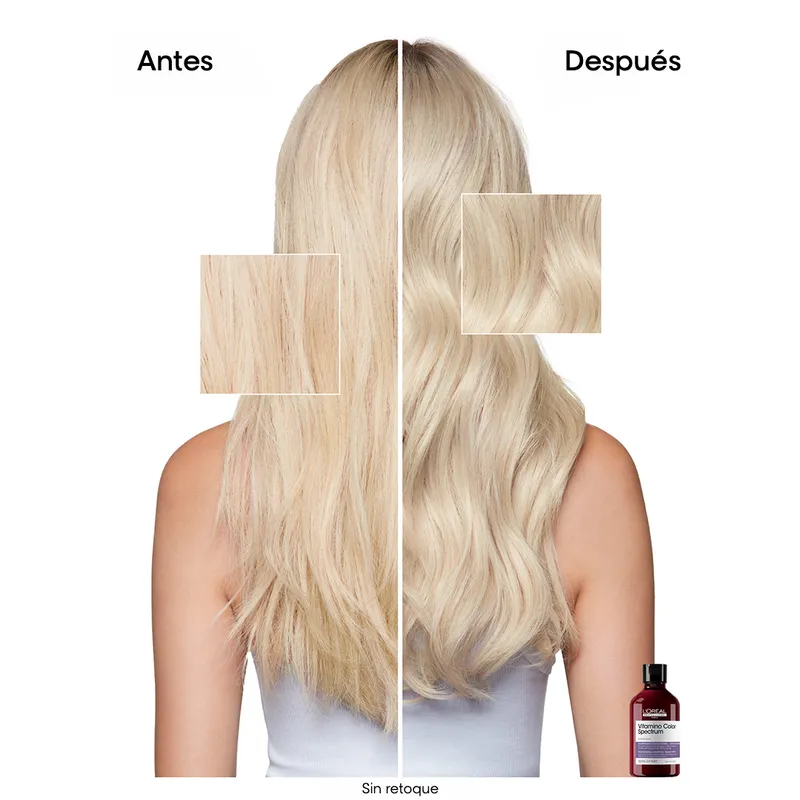 SHAMPOO LOREAL PROFESSIONNEL VITAMINO COLOR SPECTRUM MORADO PARA CABELLO RUBIO 300ML - 3