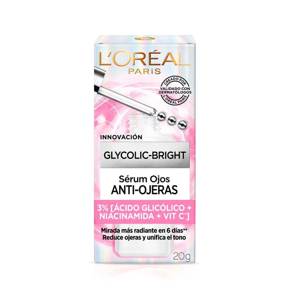 CONTORNO DE OJOS LOREAL GLYCOLIC BRIGHT EYE 20 ML - 3