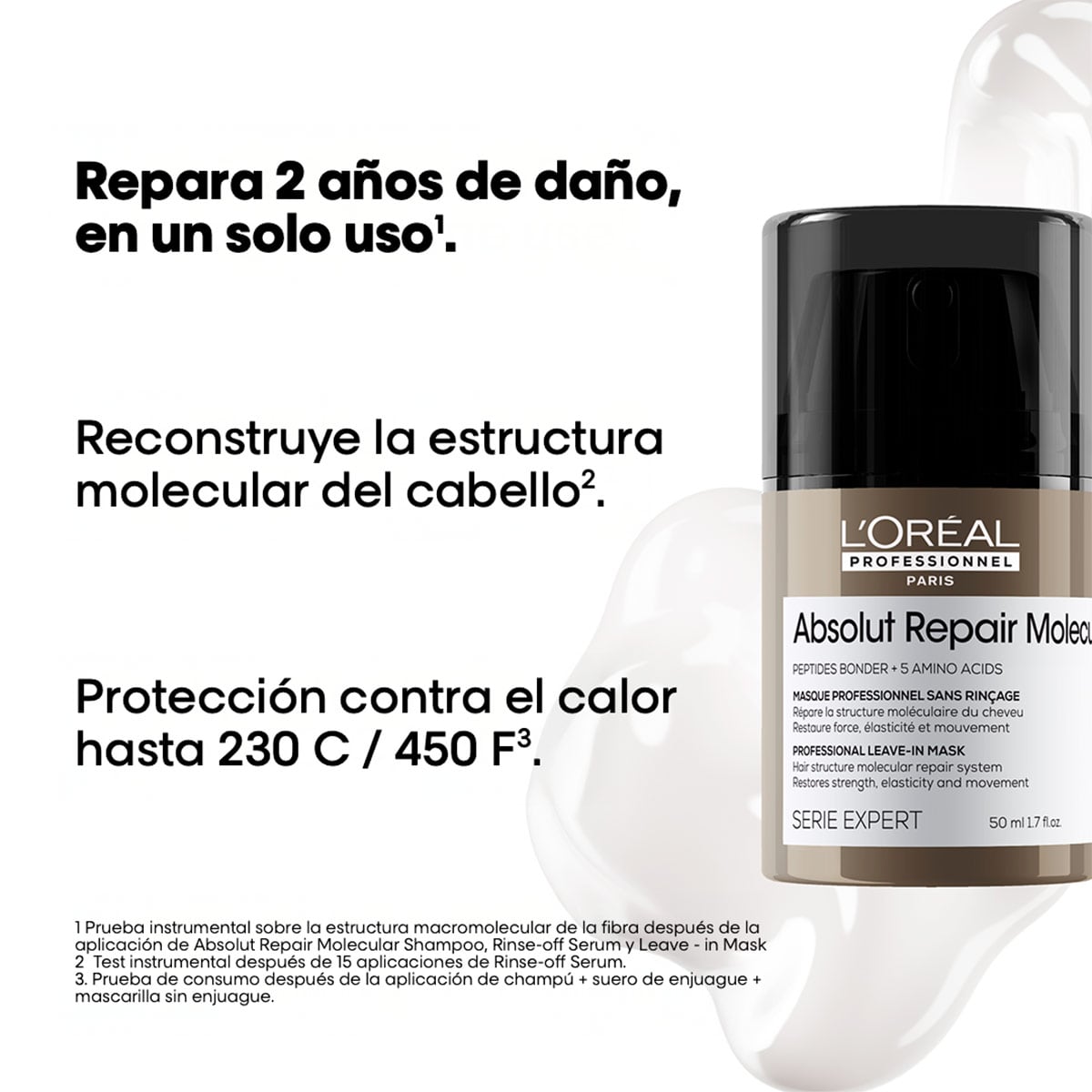 MASCARILLA SIN ENJUAGUE LOREAL PROFESSIONNEL ABSOLUT REPAIR MOLECULAR 50 ML - 2