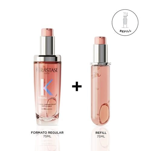 SET KERASTASE CHROMA ABSOLU: ACEITE 75ML + REFILL 75ML PARA CABELLO CON COLOR - 1
