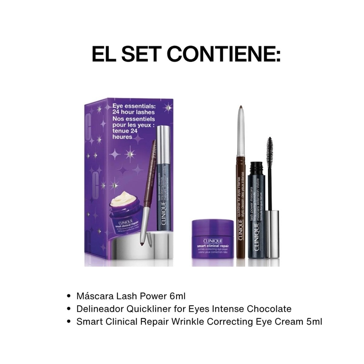 SET CLINIQUE EYE ESENTIALS 24 HR LASHES - 2