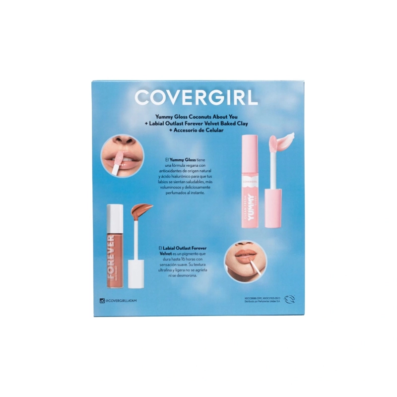 PACK COVERGIRL YUMMY GLOSS COCONUTS ABOUT YOU + LABIAL OUTLAST OUTLAST FOREVER VELVET BAKED CLAY 200 - 3