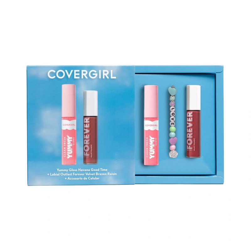 PACK COVERGIRL YUMMY GLOSS HAVANA GOOD TIME + LABIAL OUTLAST FOREVER VELVET BRAZEN RAISIN 500 - 1