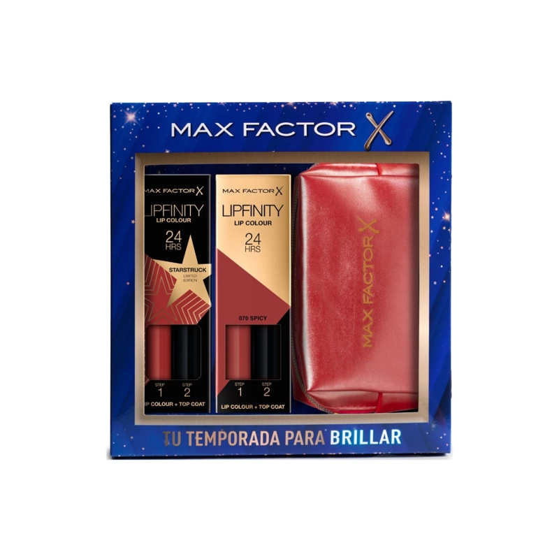 PACK MAX FACTOR LABIAL LIPFINITY STARSTRUCK + SPICY + MINI NECESER - 1