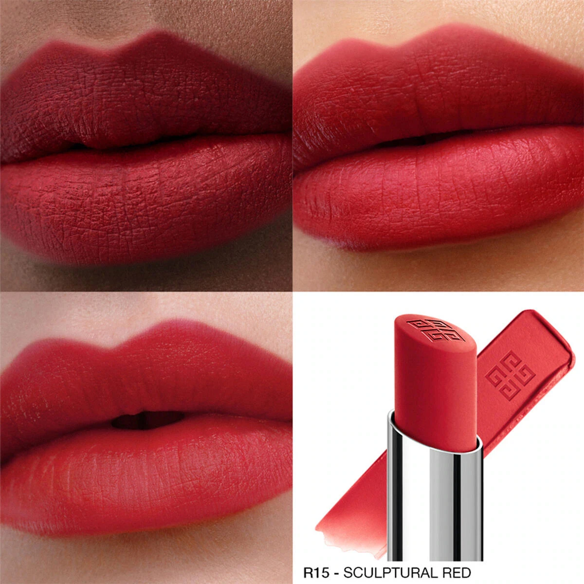 LABIAL GIVENCHY LE ROUGE VELVET MATTE R15 ROJO ESCULTURAL - 2