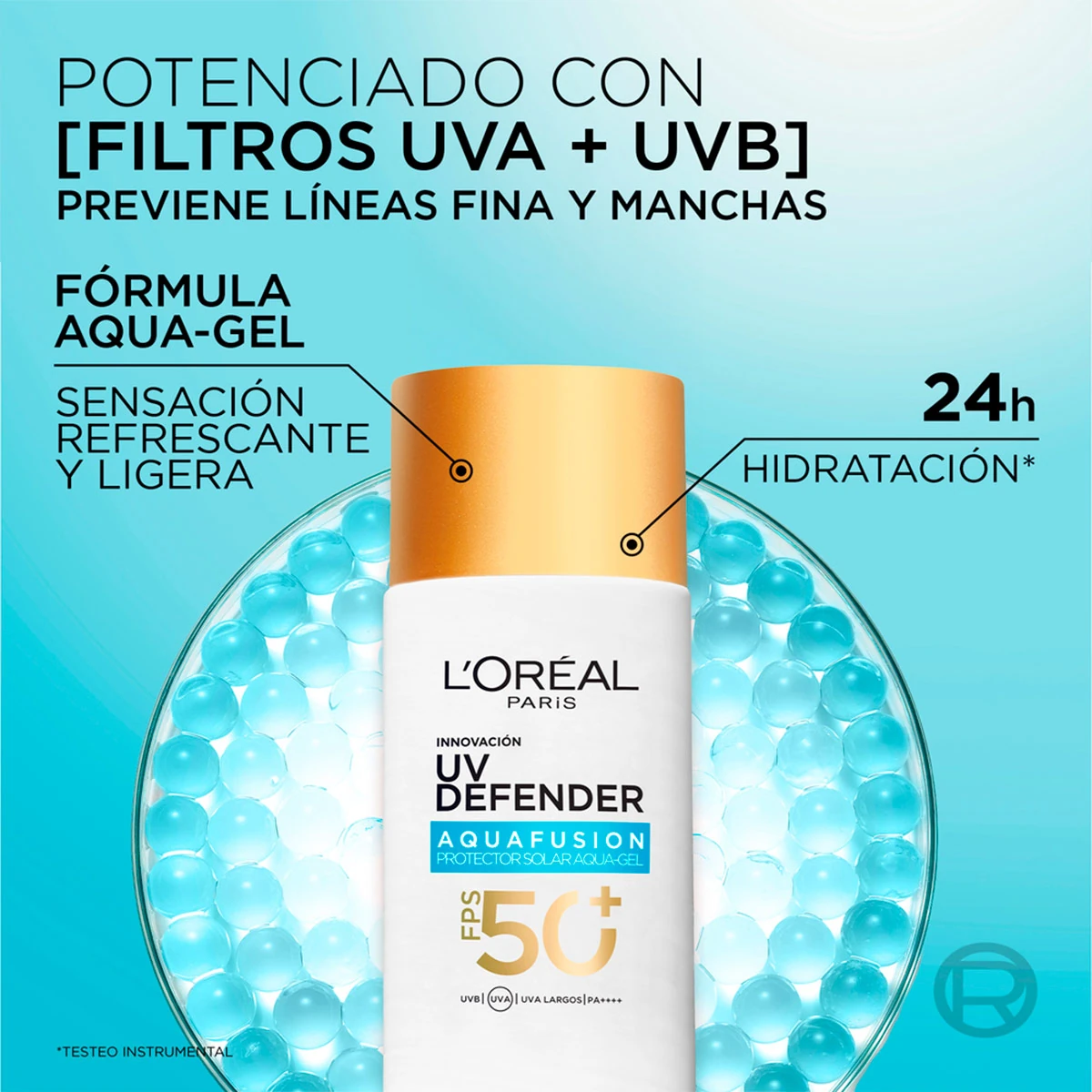 PROTECTOR SOLAR UV DEFENDER AQUA FUSION LOREAL PARIS - 4