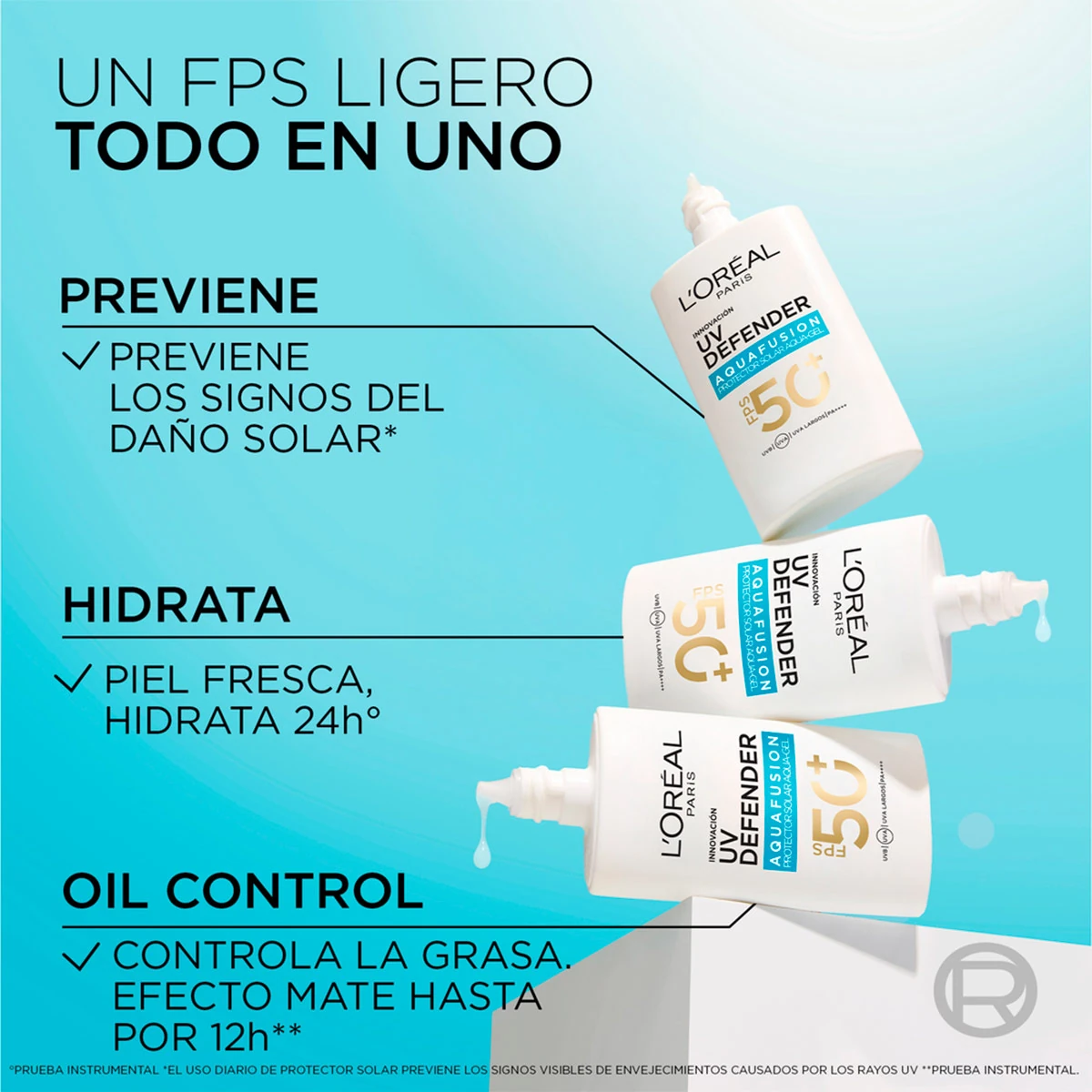 PROTECTOR SOLAR UV DEFENDER AQUA FUSION LOREAL PARIS - 7