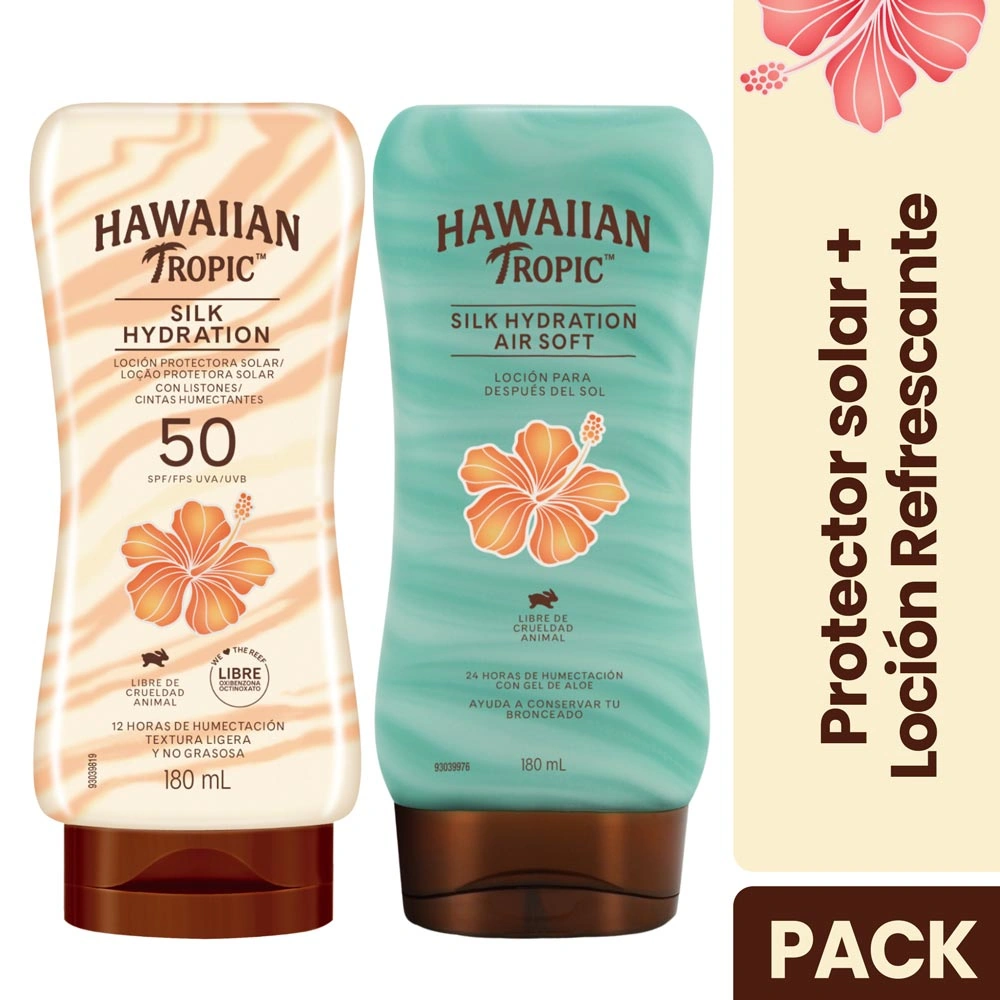 PACK HAWAIIAN TROPIC SILK HYDRATION SPF50 180 ML + SILK HYDRATION AIR SOFT GEL - 1